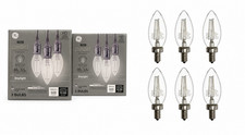 GE Pearl BC Decorative Candle Light Bulbs E12 60 W EQ Daylight Dimmable 6-PACK