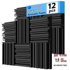 12x12x2 Inch Broadband Sound Absorbing Foam Panels - Thick Acoustic Foam