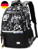 Amythe Schulrucksack Jungen, Leichter GroßEr Rucksack Teenager, Schwarz