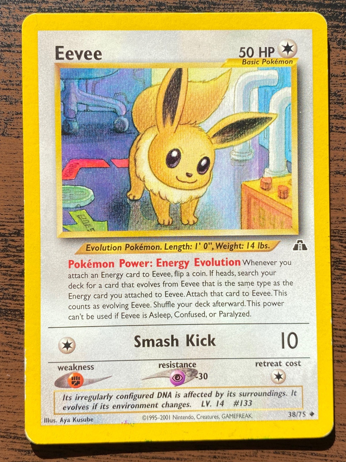 Eevee 38/75 Uncommon Neo Discovery Pokemon Unlimited Moderately Played