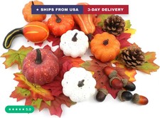 36PCS Mini Artificial Pumpkins Fall Decor Set - Realistic Small Fake Pumpkins fo