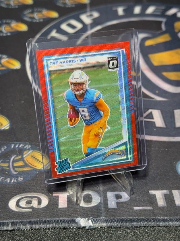 2025 Donruss #329 Tre Harris Optic Rated Rookies Preview Red WAVE