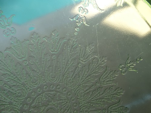 Anchor Hocking Princess Green Depression Glass 10" Footed Cake Plate VGUC - Picture 6 of 8