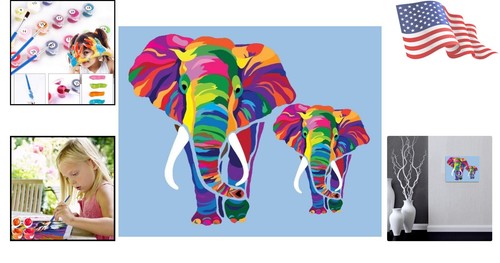 Adorable Elephants Paint by Numbers - Artistic Gift for All Occasions - Picture 2 of 9