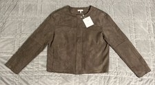 Ellie Kai Women Size Small Ultra Suede Short Jacket Chocolate Brown Retail $285