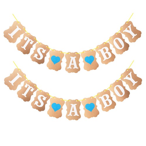 Banner de baby shower banderín es un niño niña fiesta guirnalda foto accesorios letrero rústico - Imagen 2 de 12