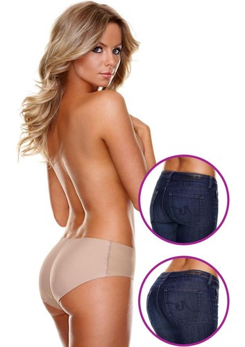 Booty Booster Mutandine Brasiliane Butt Lift Fondo Succoso No Panty Line Large Nude - Foto 3 di 3