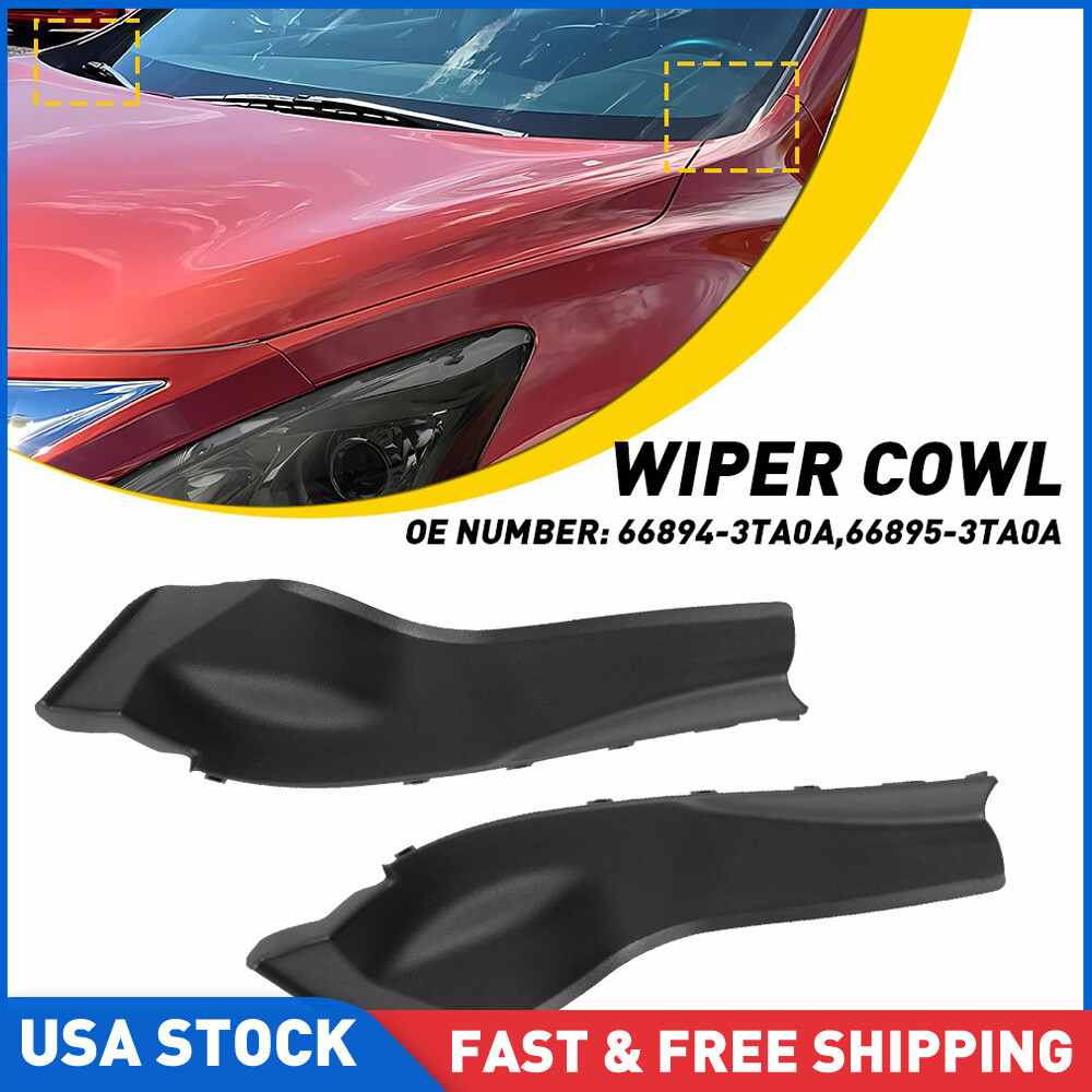 Pair Car Corner Windshield Wiper Cowl Cover Black For Nissan Altima 2013-2016 US