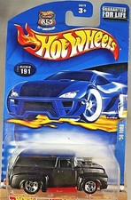 2002 Hot Wheels Mainline/Collector 191 '56 FORD Black w/Chrome 5 Spoke Wheels