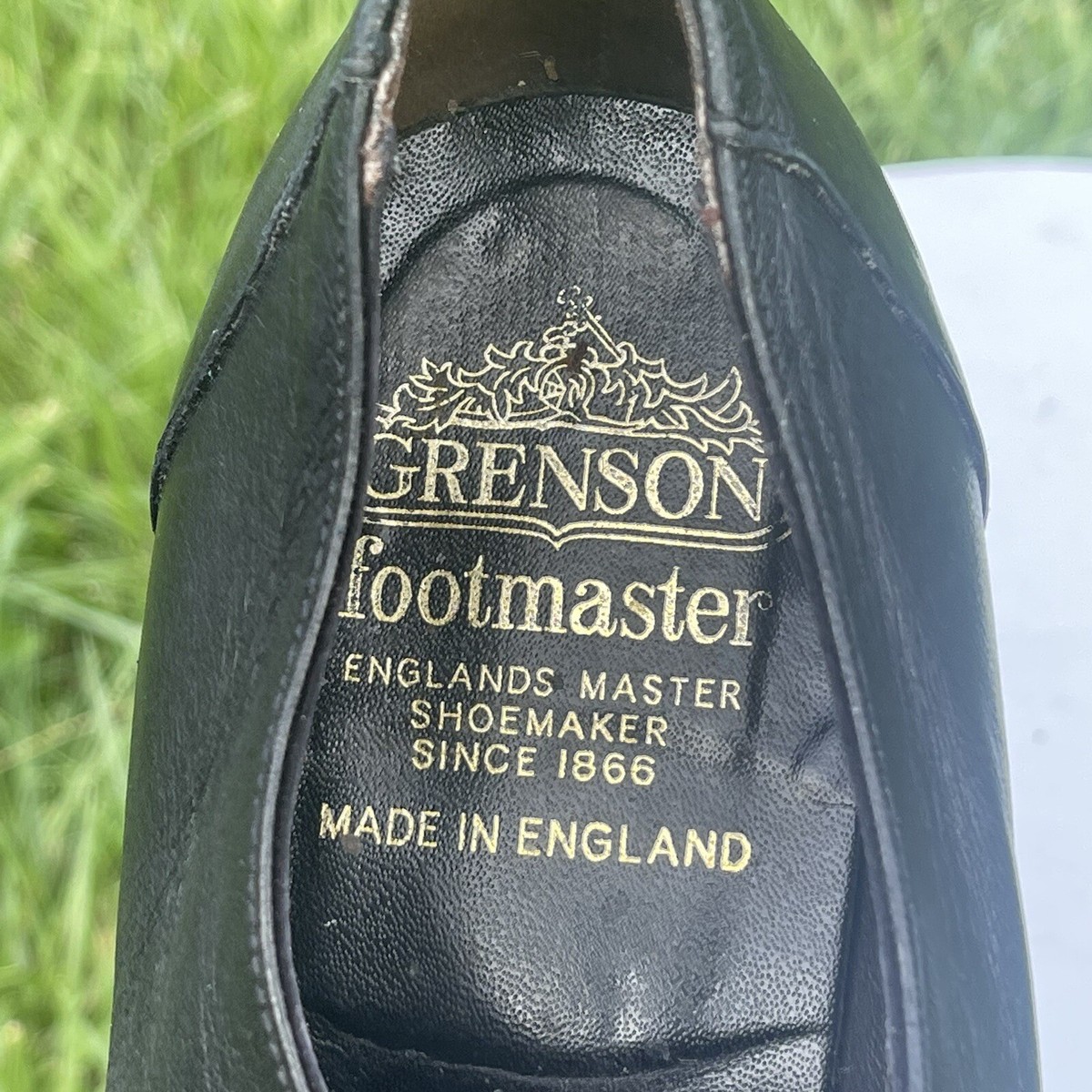 Grenson Footmaster Shoes Mens Size 9 Black Leather Slip-On England Style 7439/01 Rowan | Mens Slip on Shoes in Black Leather | Grenson main image 4