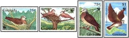 Timbres Oiseaux Colombes Grenade 2501/2504 ** - 81944FQ - Photo 1/1