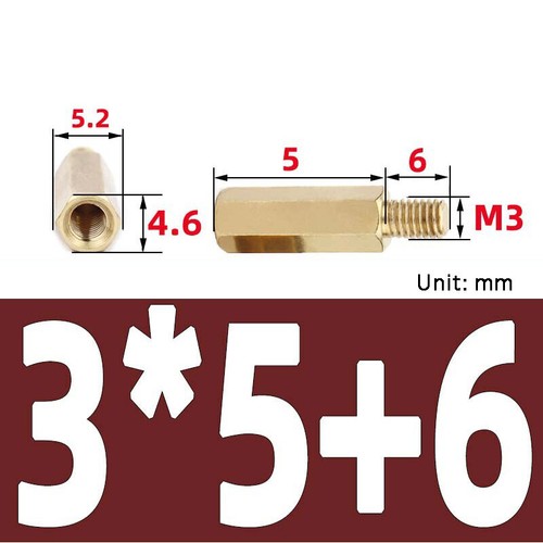 Pilar espaciador de soporte separador de columna hexagonal de latón M3 para placa de PCB de 4 mm a 60 mm de longitud - Imagen 16 de 38