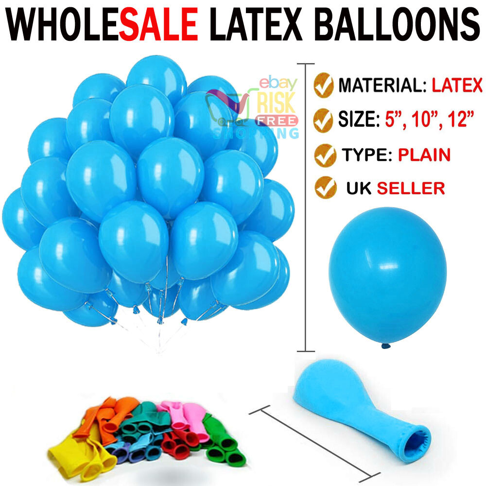 100 X Latex PLAIN BALOON BALLONS helium BALLOONS Quality Party Birthday Wedding eBay