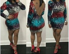 coast gisella ombre sequin dress