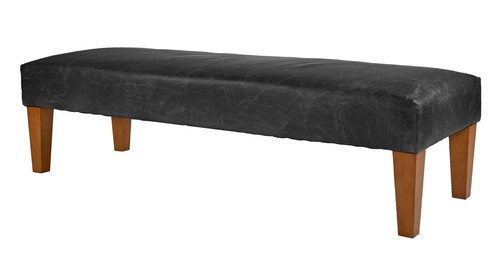 Vintage Leather Bench Footstool – Hand Stitched & Hardwood Legs - Picture 30 of 34