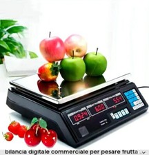 Bilancia Digitale da Banco 40kg LCD Inox con Batteria per Negozi Fiere Mercato