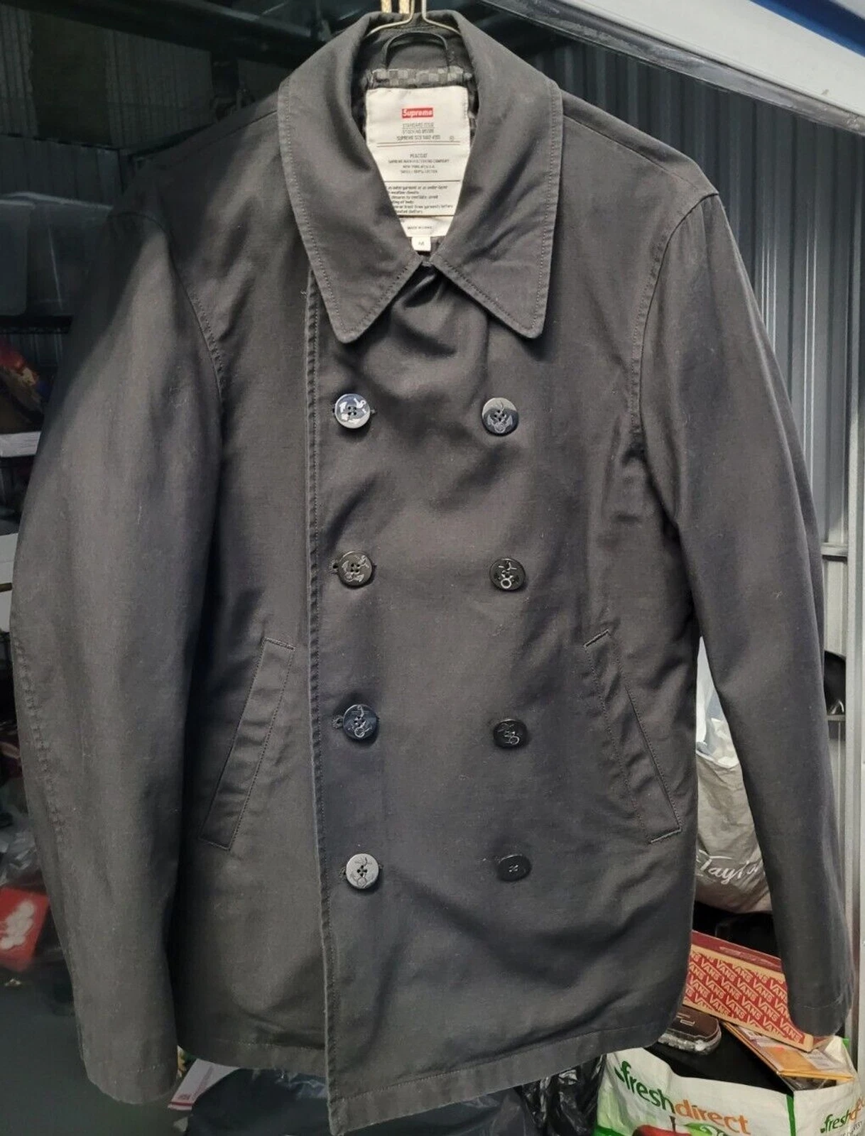 RARE MANTEAU VINTAGE Supreme Pea noir M Medium