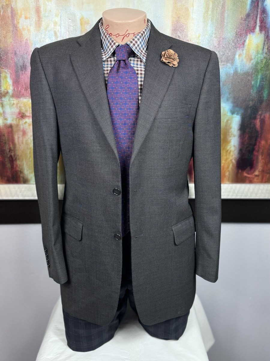 Burberry London Mens Gray Pinhead Sport Coat 38R MSRP $994
