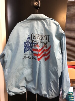 Pla-Jac Dunbrooke 1889-1989 South Dakota Windbreaker Jacket 48 XL 50 Celebrate