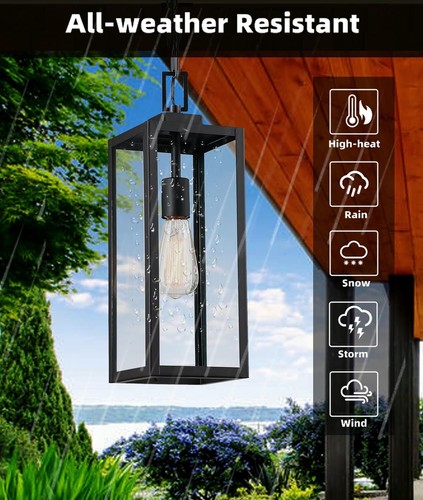 17 Inch Outdoor Pendant Light,Front Porch Outdoor Pendant Light - Picture 2 of 4