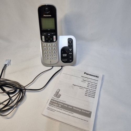 Panasonic Cordless Phone KX-TGC222ES Answer Machine Single Handset & Cradle