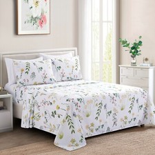 Printed Rayon from Bamboo Deep Pocket 6 Pieces Sheet Set, Colorful Floral King