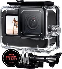 Funda impermeable de 60 m/196 pies para Go Pro Hero 9-12 negro