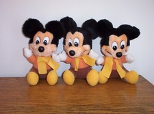 3 Vintage Disney Mickey's Christmas Carol Mickey Mouse Plush Stuffed Toy Doll