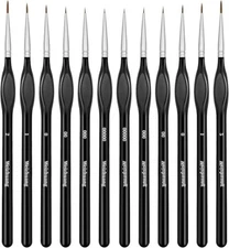 12Pcs Miniature Paint Brushes Fine Tip Set for Art Nail Model Craft Oil Painting