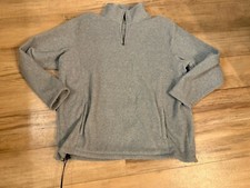 Croft  Barrow Fleece Gray Pullover Quarter Zip w/ Pockets Top Men  s Size: XXL