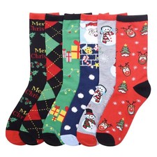 6 Pairs Christmas Winter Warm Soft Crew Socks Assorted Xmas Gifts xmas 9-11