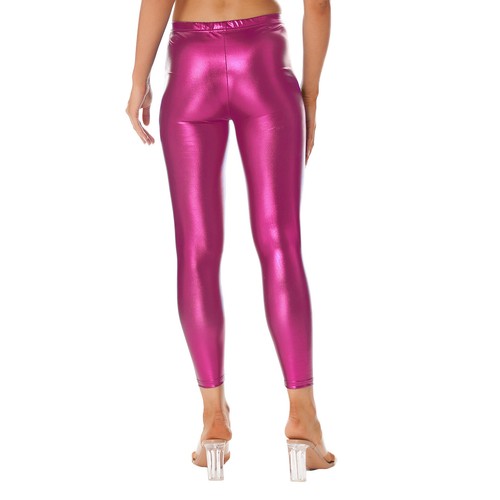 Damen Kunstleder High Waist Leggings Skinny PU Leder Hose Strumpfhosen Clubwear - Picture 30 of 55