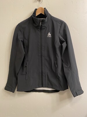 Odlo Women s Size Small Black Softshell Fleece Lined Reflective Jacket #527921