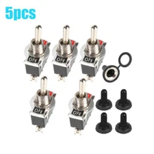 5X SPST Toggle Switch ON/OFF Single Pole Solid Metal for Marine & Automotive 12V