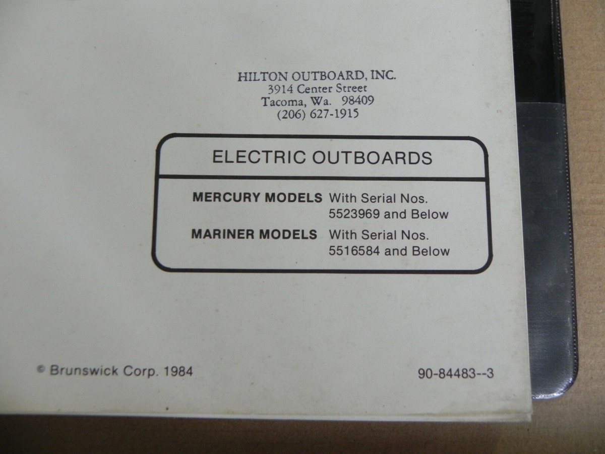 Mercury Electric Trolling Motors Service Manual P# 90-84483--3