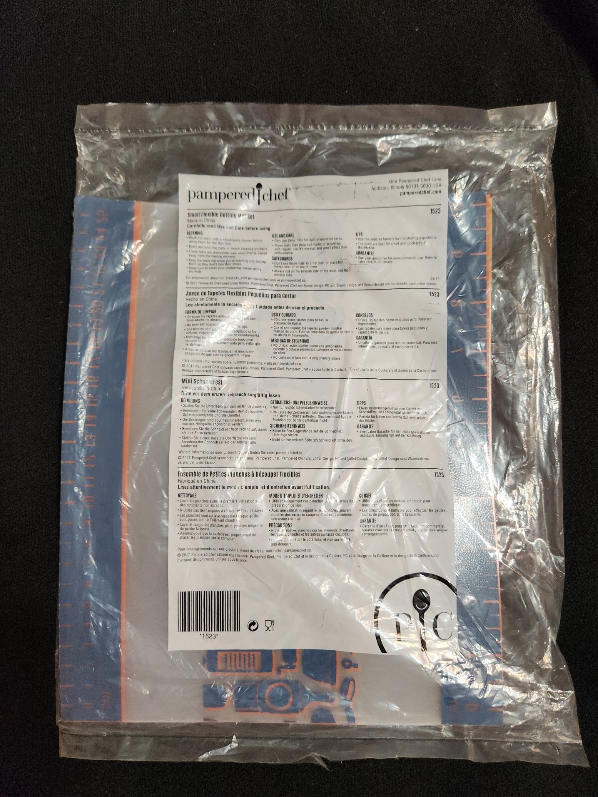 Pampered Chef Small Flexible Cutting Mat Set Item 1523 New Package 3