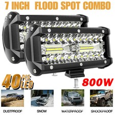 2x 7 Inch 400W LED Light Bar, Combo Spot Flood Beam Pods for Off Road Truck