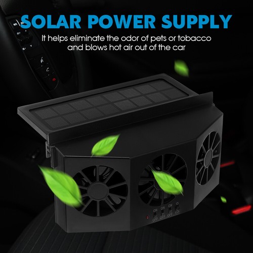 Solar Powered Car Cooling Fan Cooler Auto Window Air Vent Exhaust Ventilation AU - Picture 2 of 11
