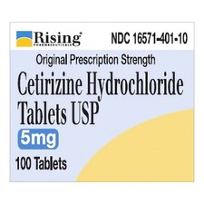 Rising Cetirizine HCL Tablets USP Antihistamine Allergy Relief 5 mg 100 Pak