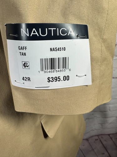 NEW NAUTICA Mens Khaki Tan COTTON ATHLETIC FIT Sport Coat Blazer Jacket 42R - Picture 5 of 10