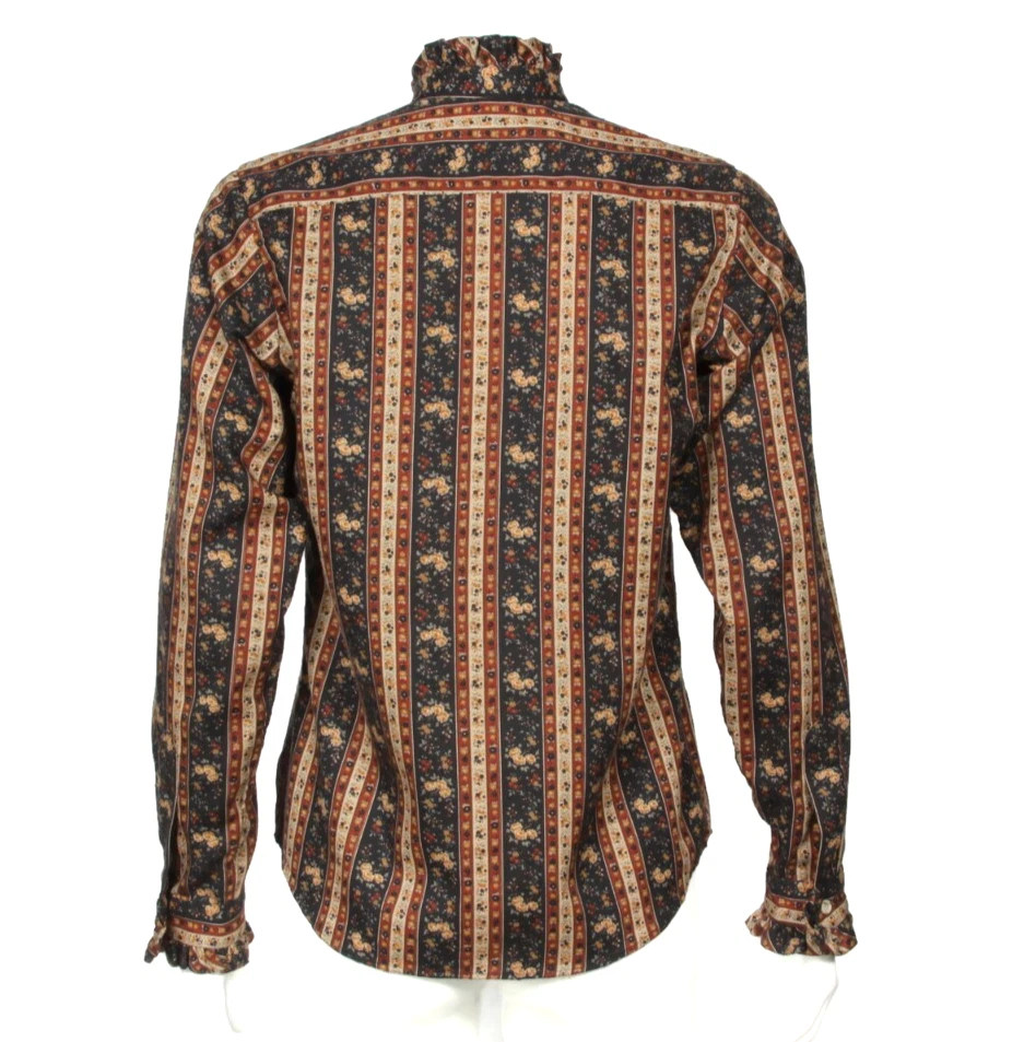 Top De Colección Años 90 ORVIS Calico Floral Pradera Occidental Botón Volantes Cuello Talla 8/275 Foto 4 de 4