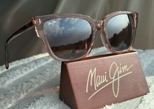 Maui Jim Kou MJ 884 09 Translucent Pink Frame Maui Rose Polarized Sunglasses