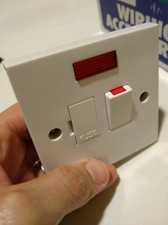 GET 13Amp Switched Fused Spur, Neon light, Classic Square White Plastic BS 1363