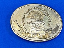North American Hunting Club Life Member - 24K Gold Rhodium Plated Belt Buckle