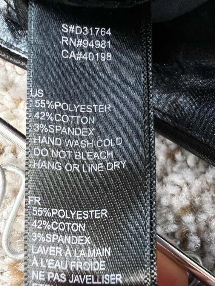 Pantalones de vestir Twenty-One negros satinados vacaciones pierna recta abertura para mujer talla M Foto 3 de 4