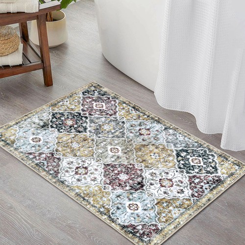KILOCOCO Entryway Rug 2x3 Small Area Rug Washable Non Slip Vintage Indoor Mat - Picture 12 of 39