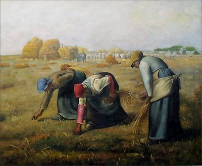 Framed Millet Jean-Francois the Gleaners Repro Hand Painted Oil