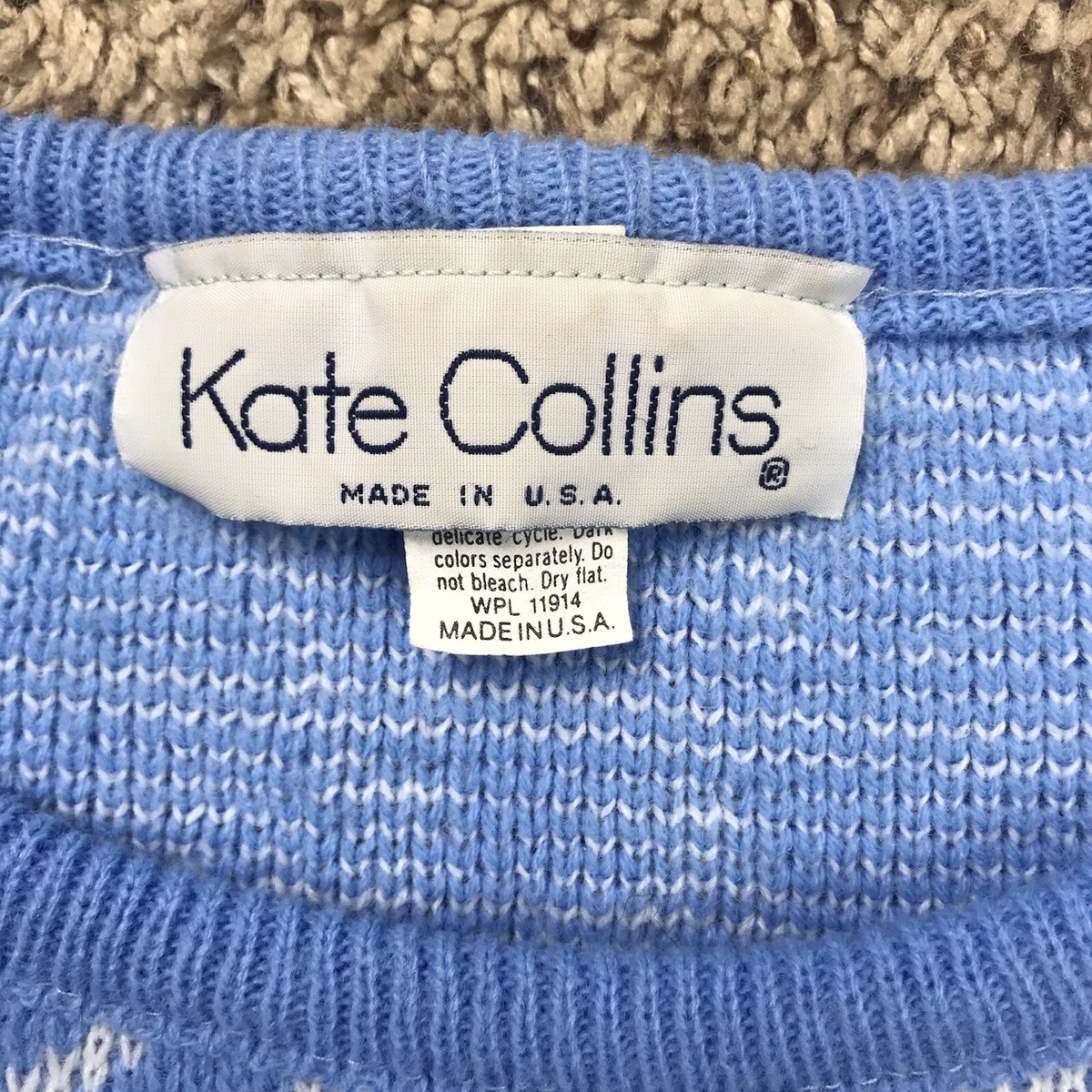 Vintage 90s Kate Collins Womens Sweater Medium Retro Pattern 