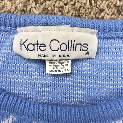 Vintage 90s Kate Collins Womens Sweater Medium Retro Pattern 