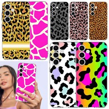 For Samsung Galaxy S23 S24 A55 A15 A35 Leopard Print Shockproof Phone Case Cover
